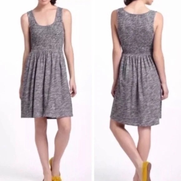 ANTHROPOLOGIE Saturday Sunday Gray Smocked Tank Dress M - Picture 13 of 13